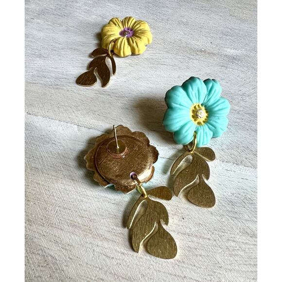 Statement Earrings Handmade Polymer Clay Earrings Handcrafted Artwork Floral - Picture 5 of 7